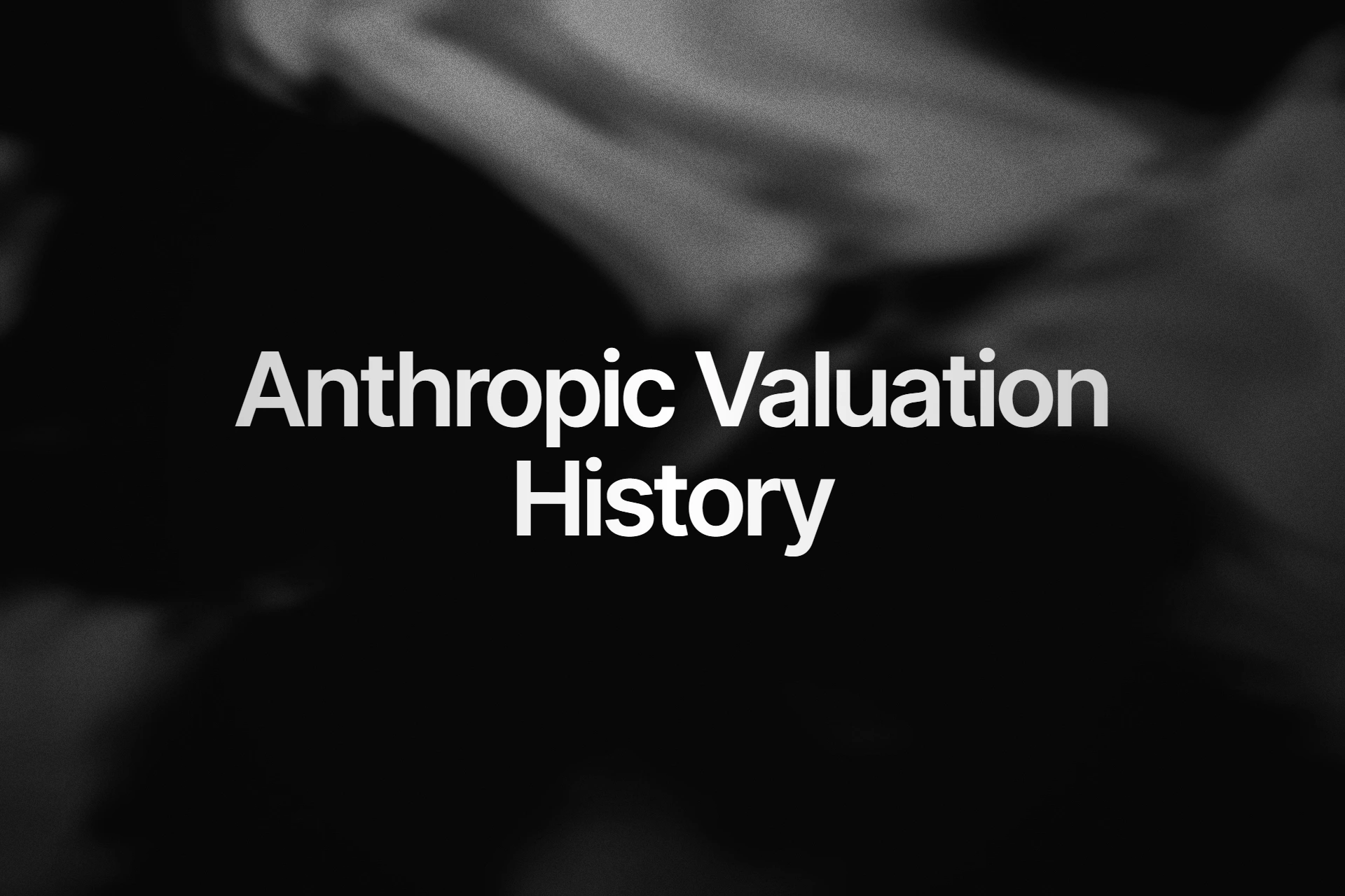 Cover: "Anthropic Valuation History" set over a dark, softly blurred organic texture.