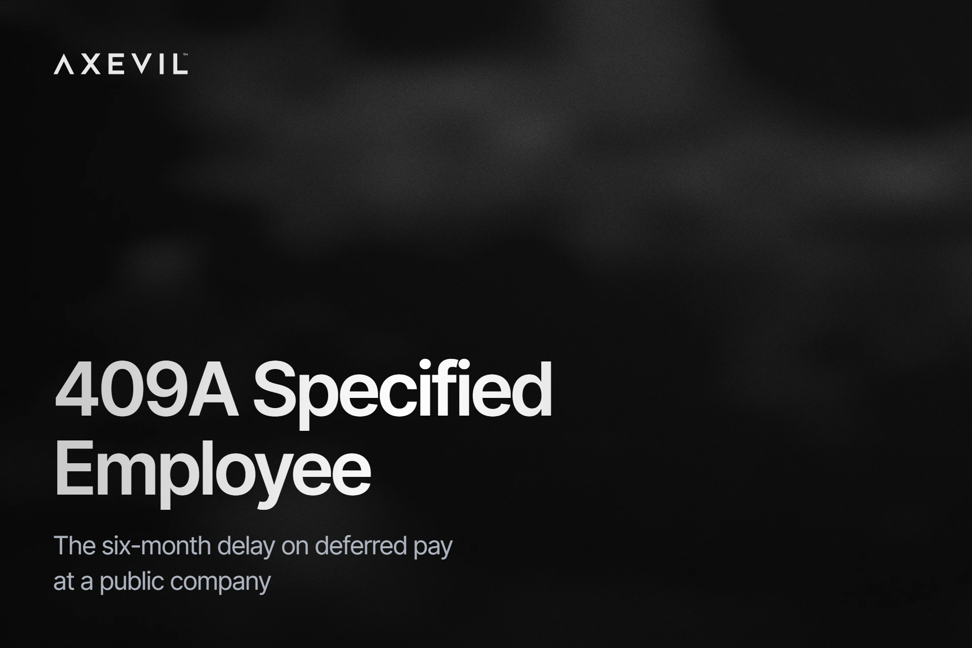 Cover: "409A Specified Employee" set over a soft fog haze.