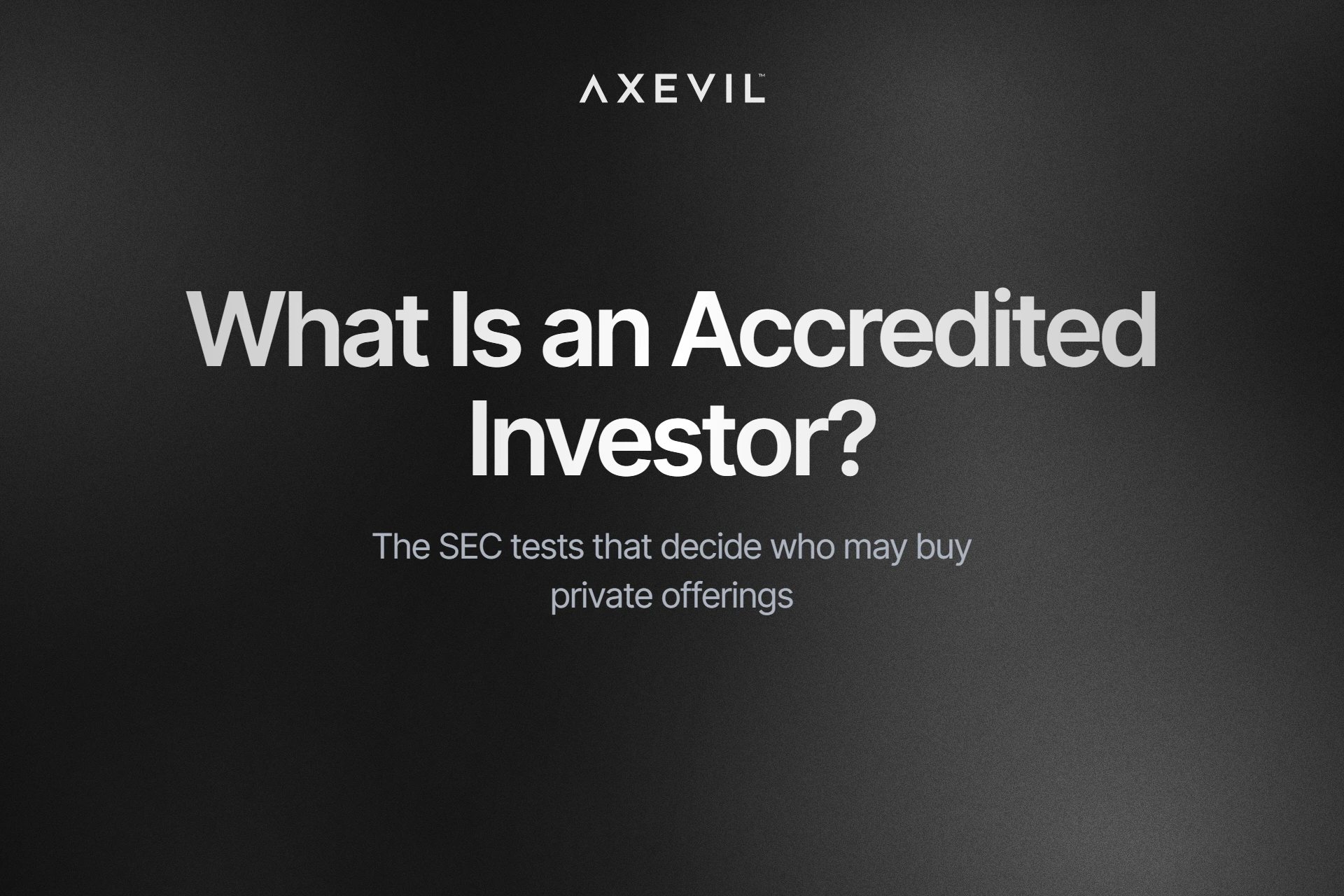 Cover: "What Is an Accredited Investor?" set over a soft aurora gradient.