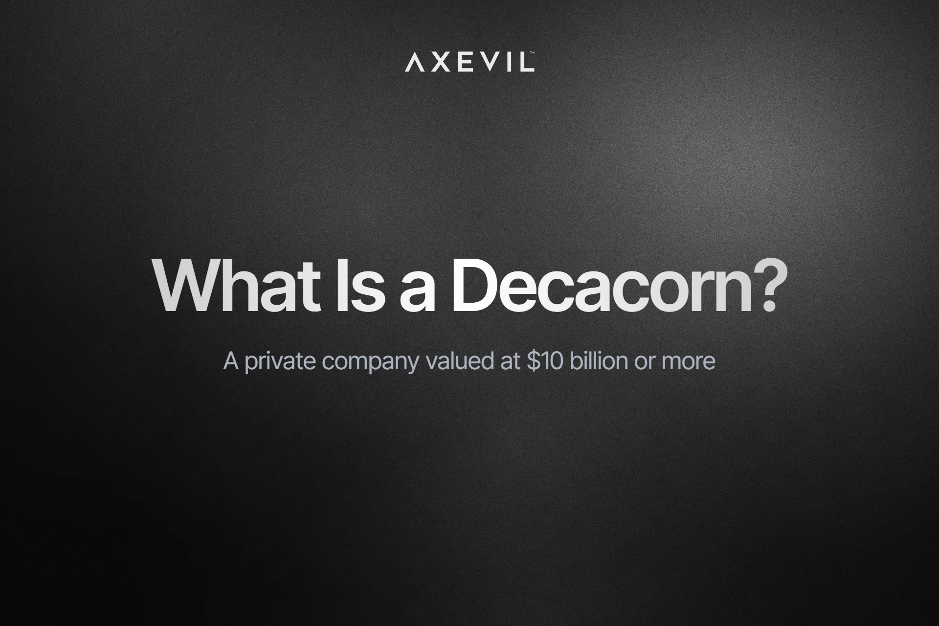 Cover: "What Is a Decacorn?" centred over a soft aurora gradient.