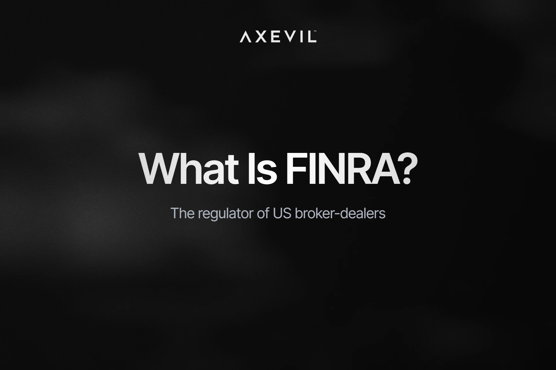 Cover: "What Is FINRA?" centred over a soft fog haze.