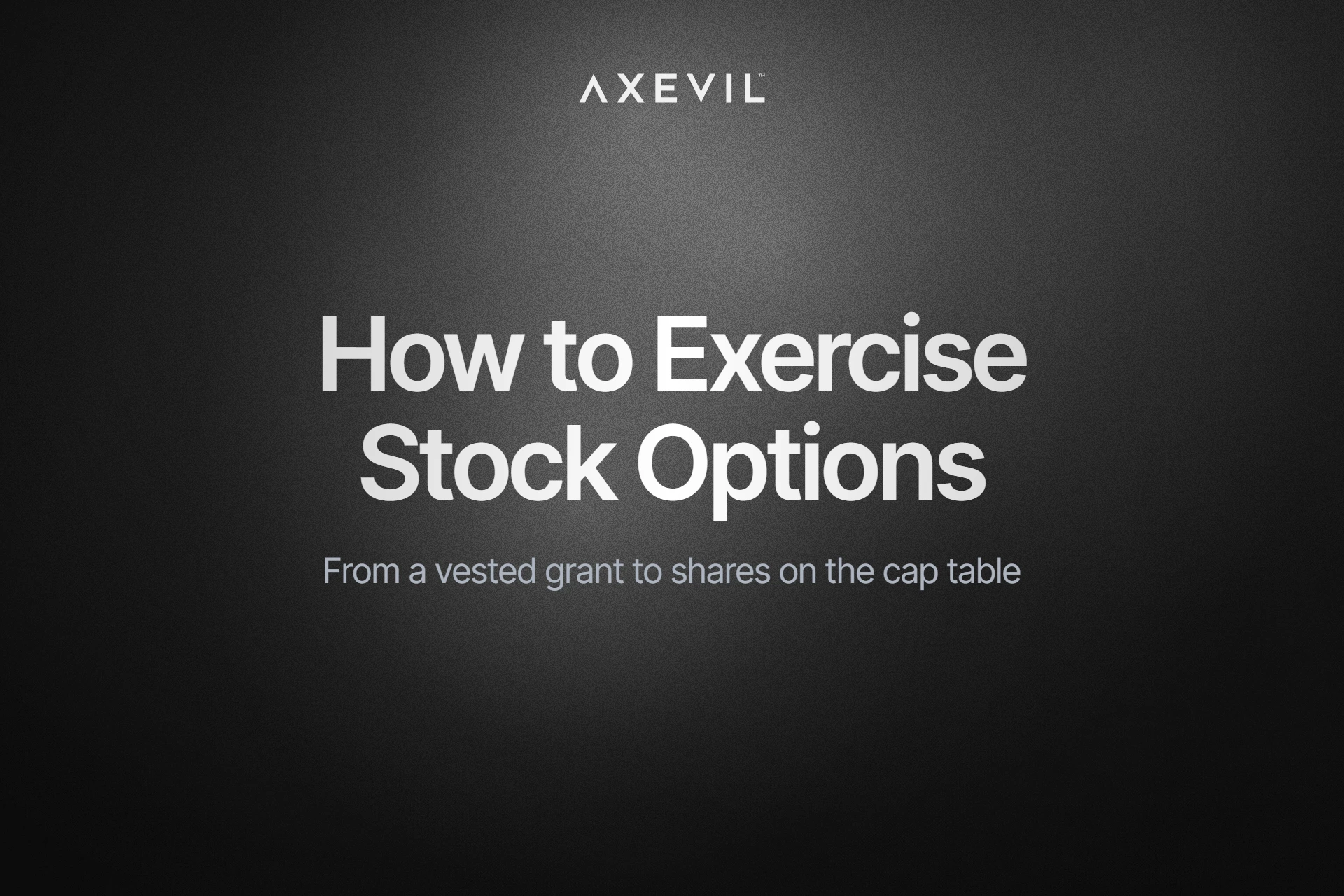Cover: "How to Exercise Stock Options" centred over a soft aurora gradient.