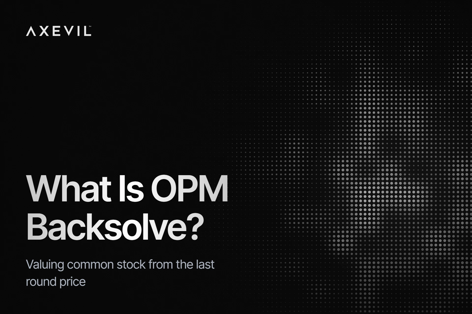 Cover: "What Is OPM Backsolve?" set over a soft dot-matrix field.