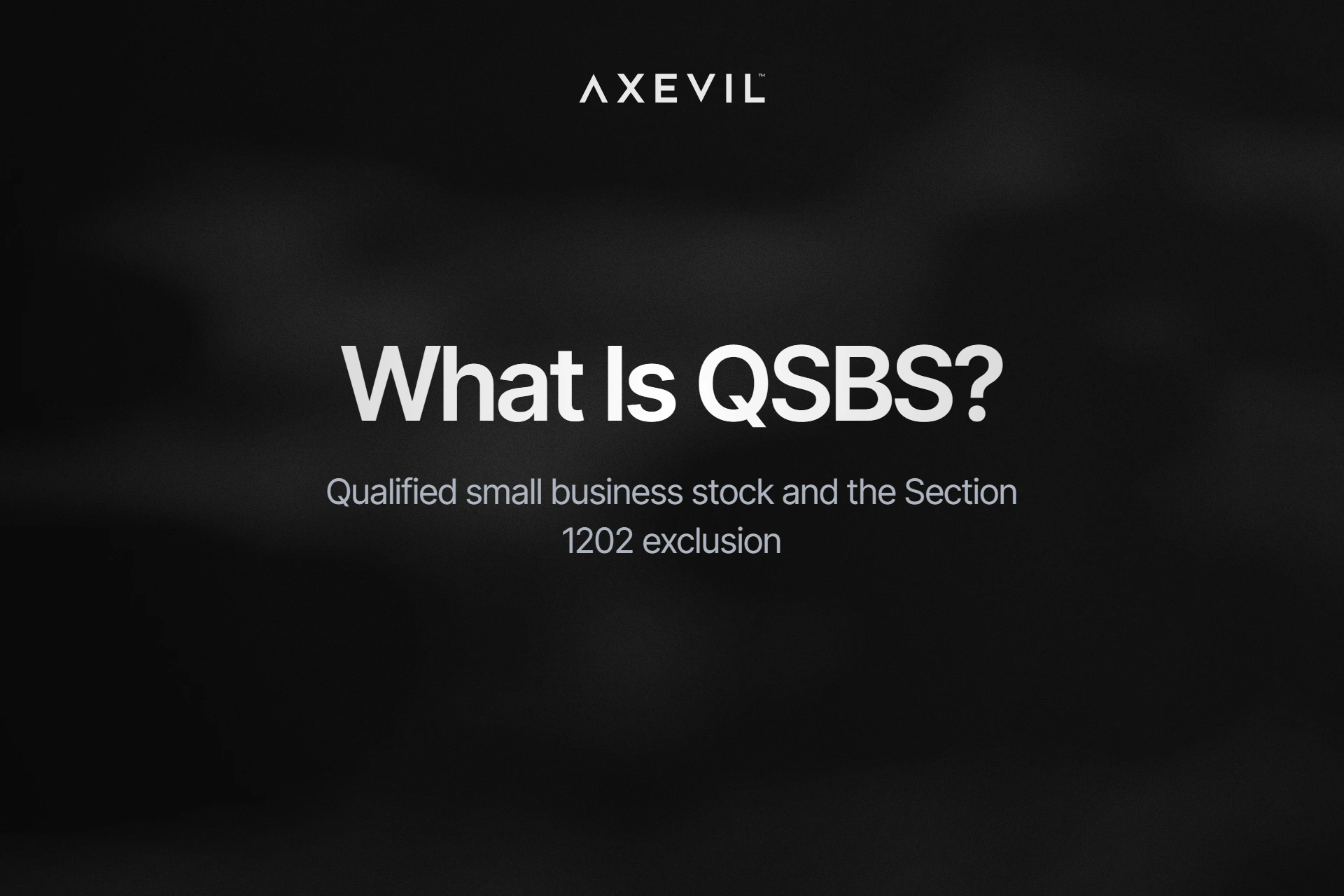 Cover: "What Is QSBS?" centred over a soft fog haze.