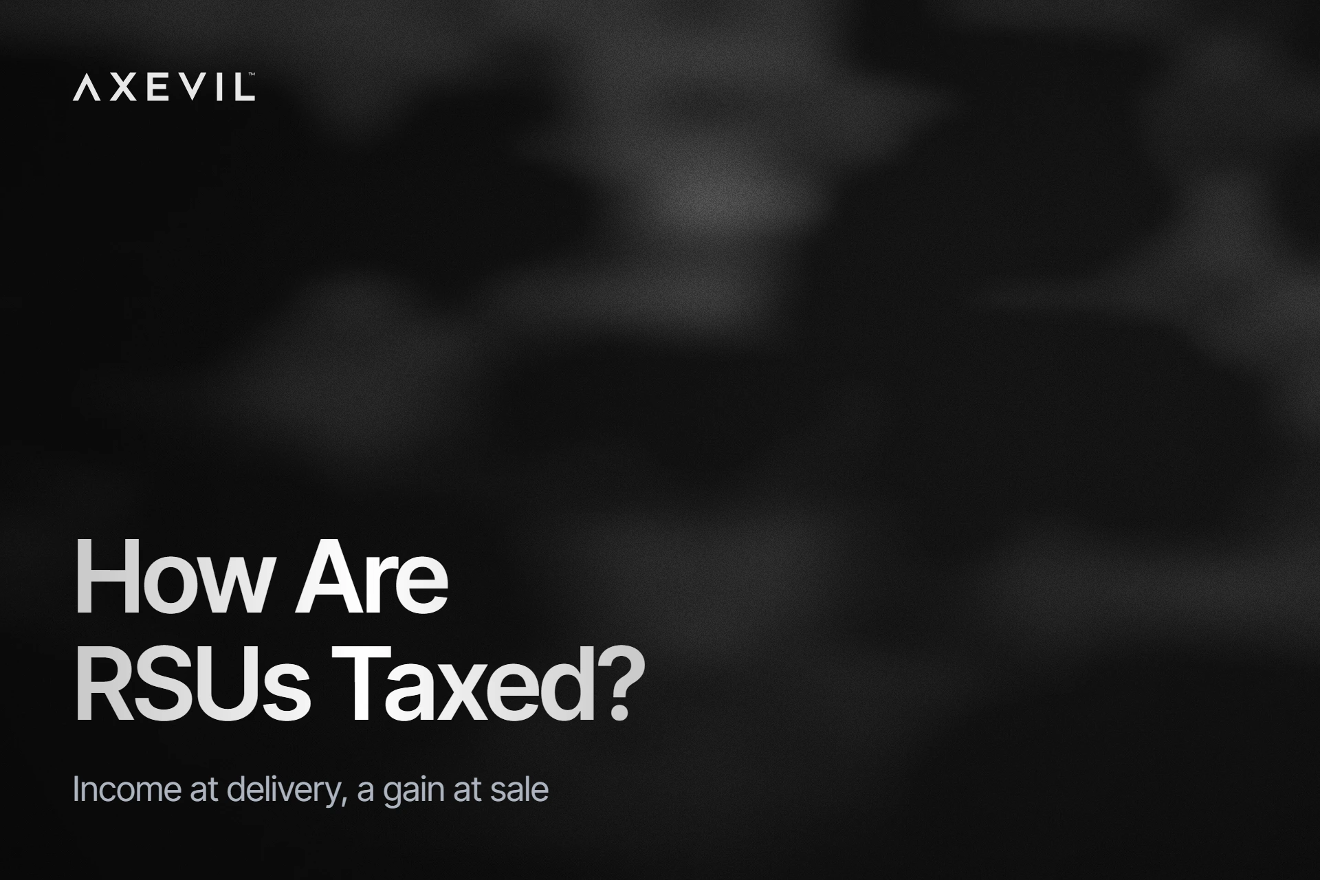 Cover: "How Are RSUs Taxed?" set over a soft fog haze.