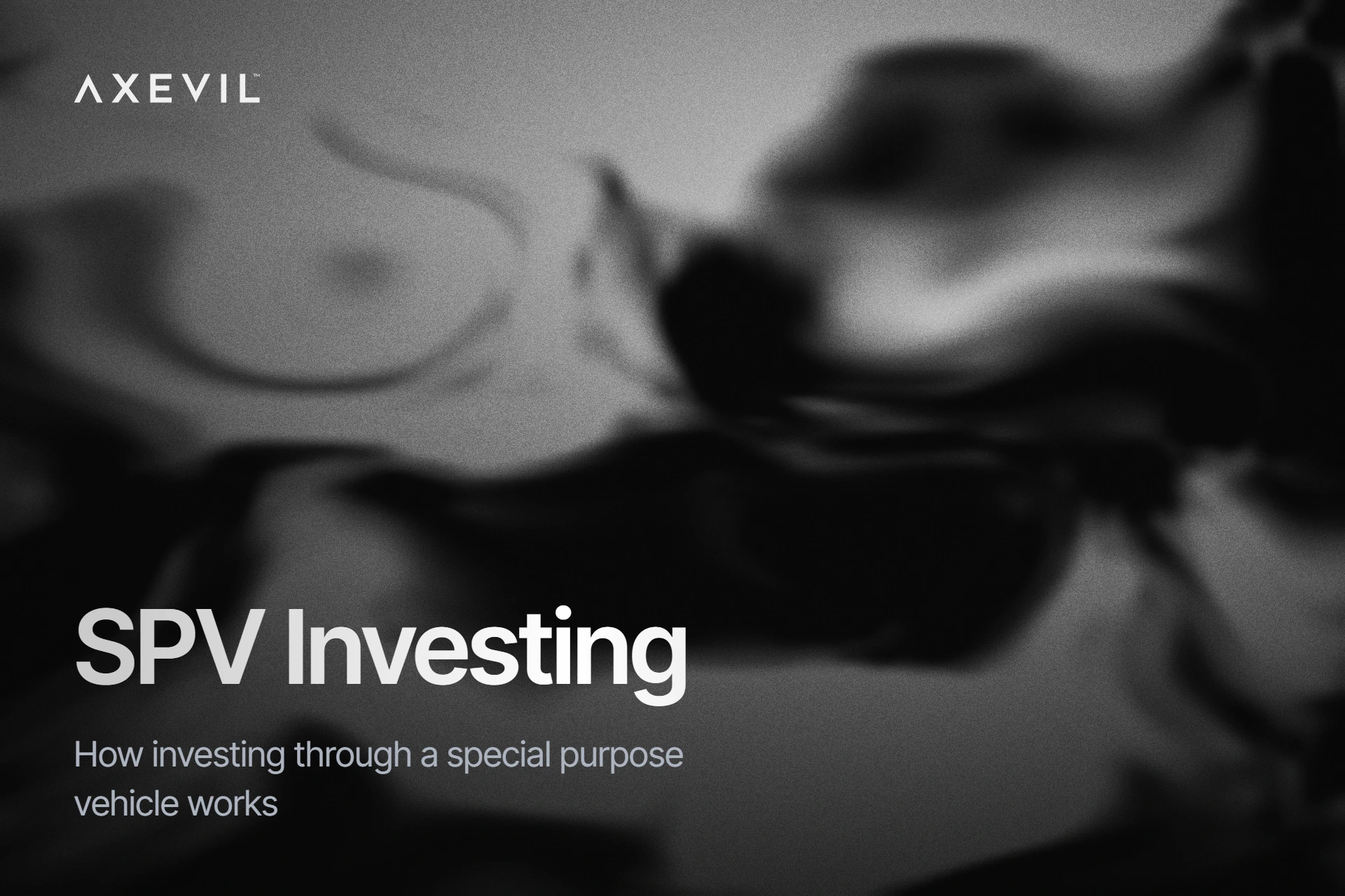 Cover: "SPV Investing" set over dark soft-edged organic ink shapes.