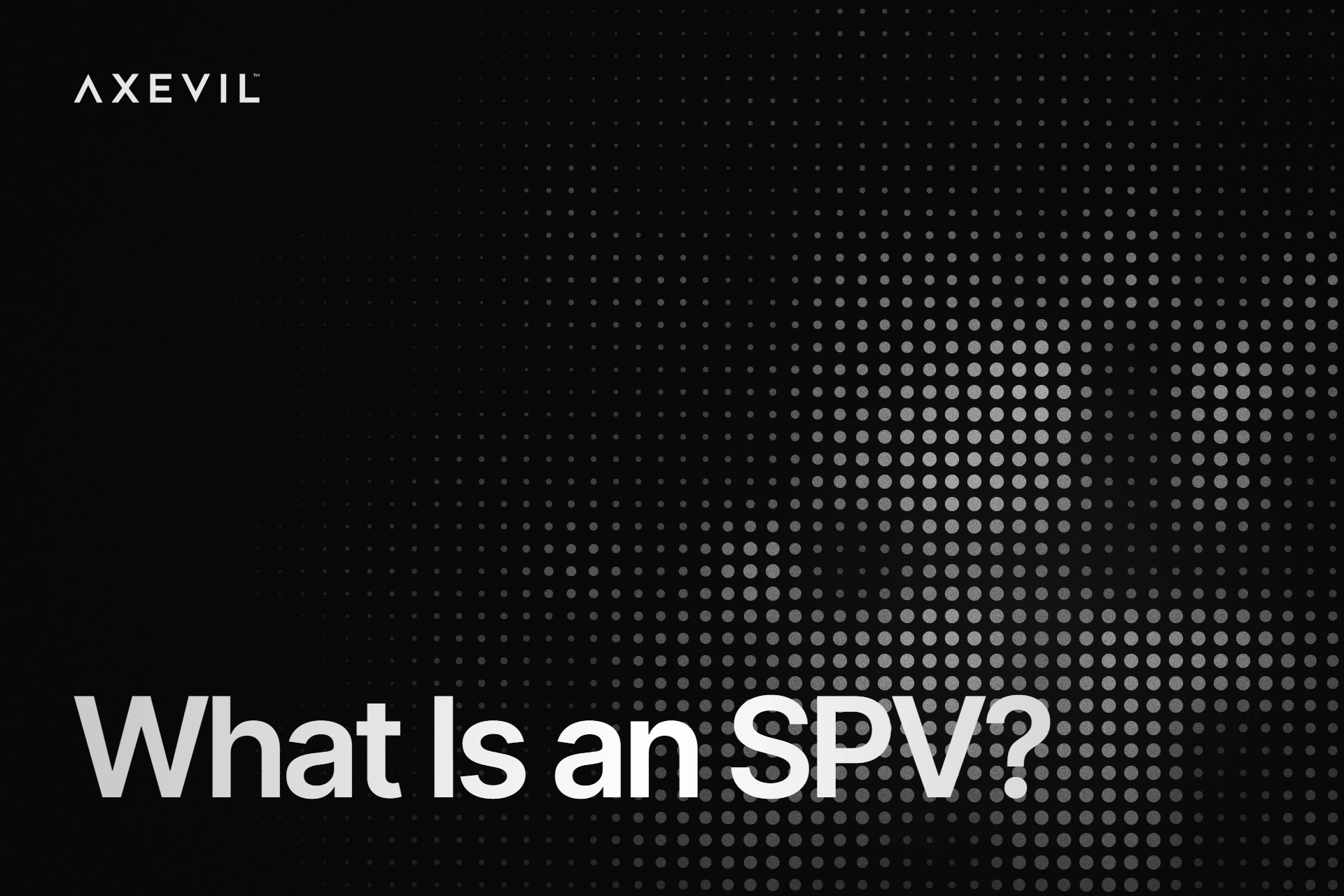 Cover: "What Is an SPV?" set over a soft dot-matrix field.